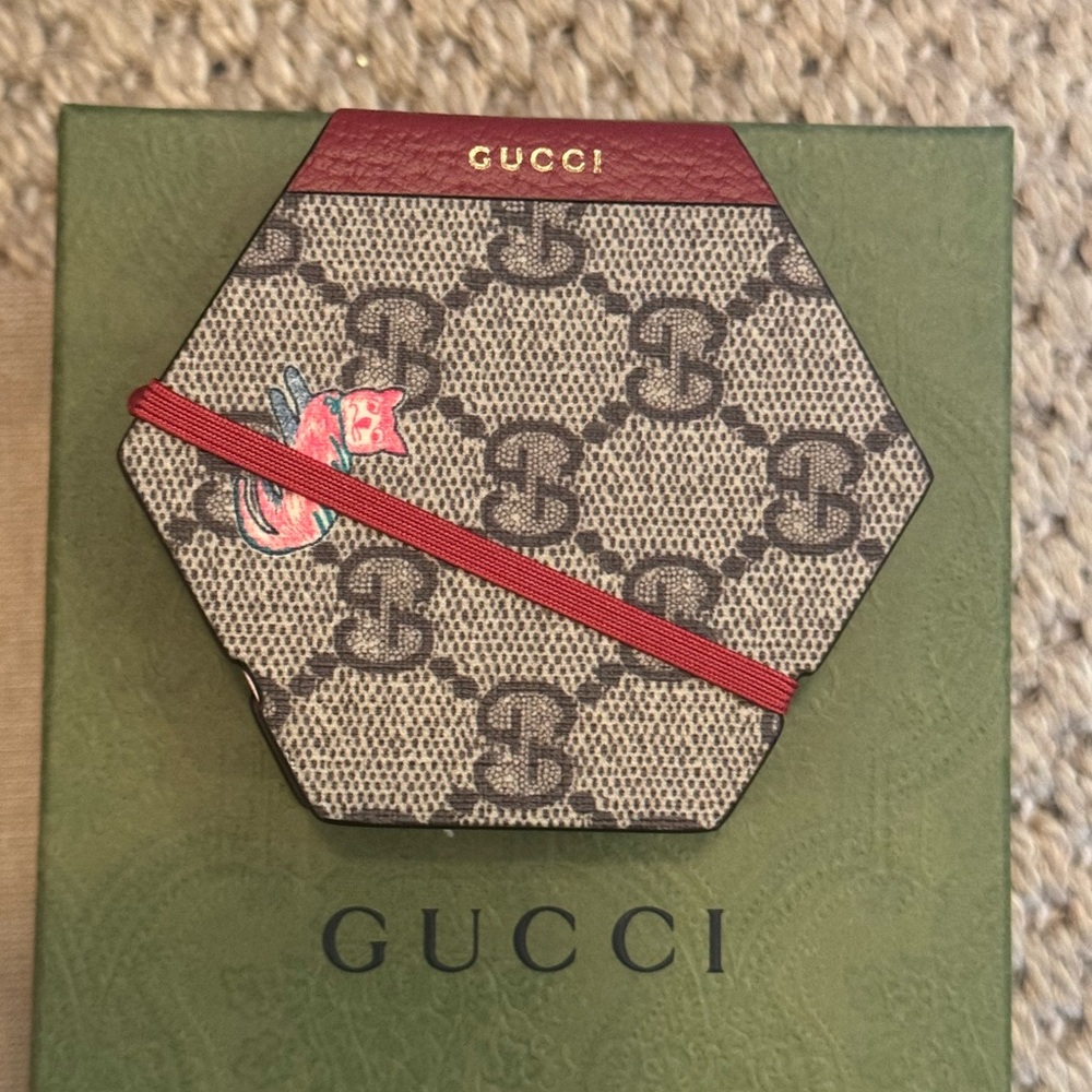 Gucci Hexagonal new notepad with box and paperwork with Red Accent. Retail $200